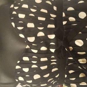 NWT Vintage Polka Dot Betsey Johnson Black Strapless Short Dress Size 6